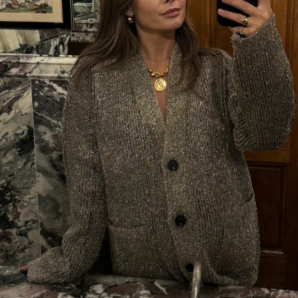 H&M studio Glittery fizzy knit cardigan
